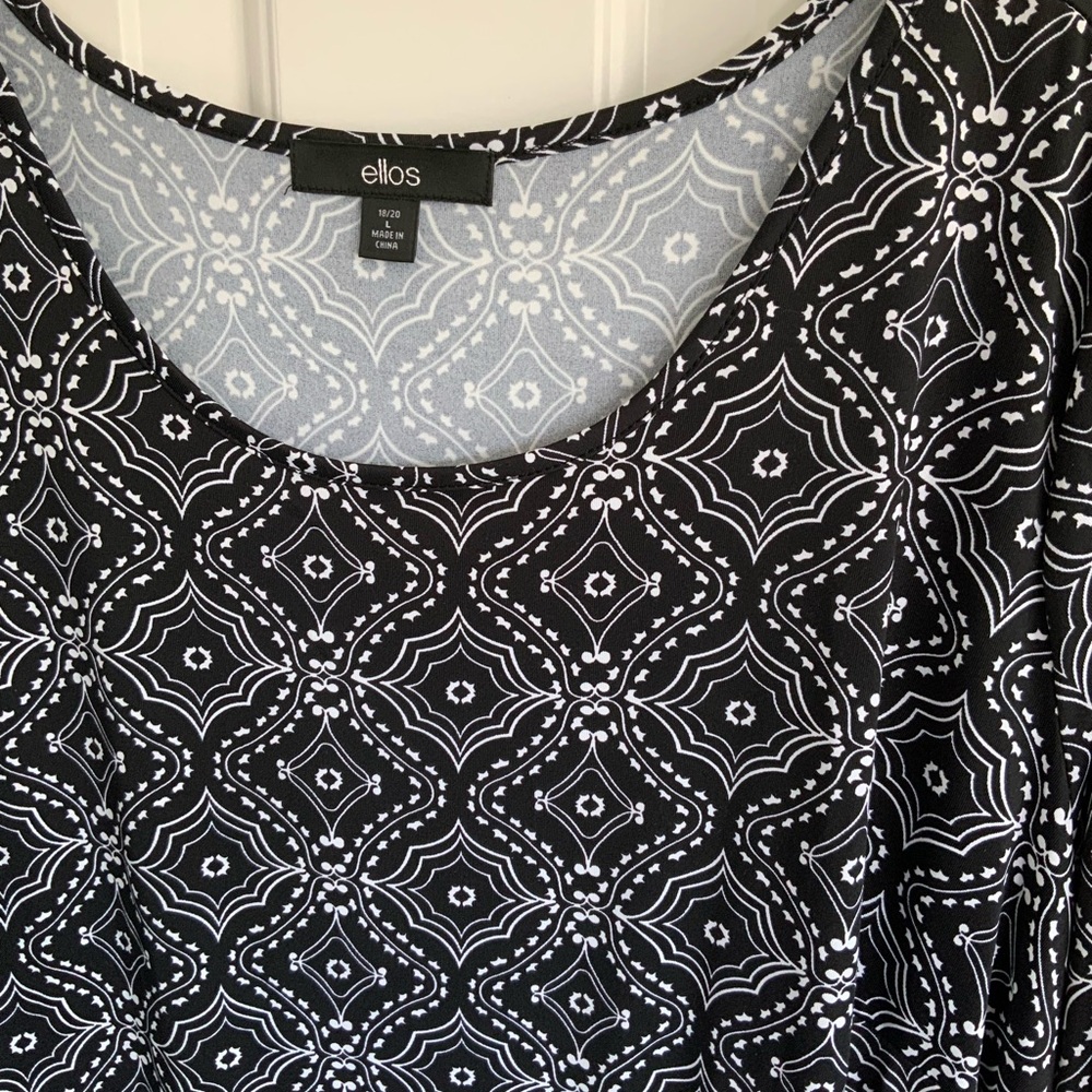 Ellos Black and White Patterned Dress